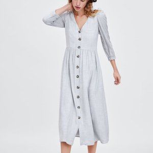 Zara Grey Button Down Dress
